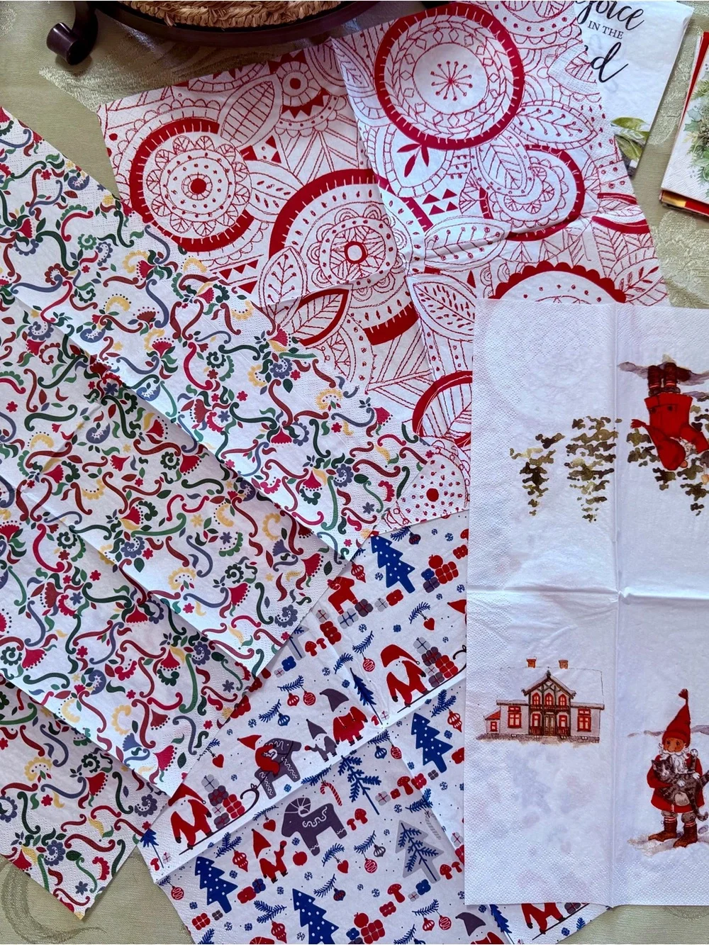 18 Different Christmas Holiday Paper Napkins Decoupage Junk Journal Craft Bundle